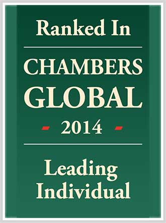 Ranked in CHAMBERS GLOBAL 2014 Leading Individual